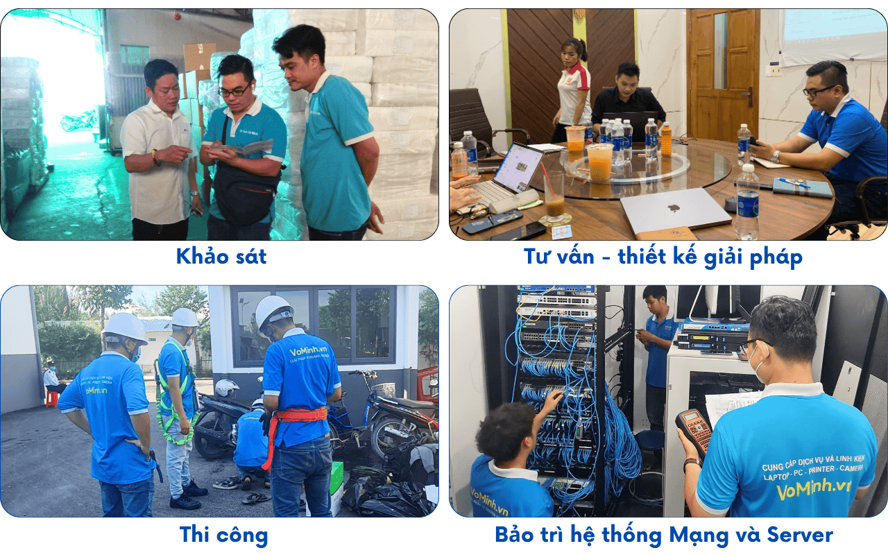 Quy trình trọn gói khảo sát thiết kế thi công hạ tầng mạng wifi & camera chuyên nghiệp tại Võ Minh TPHCM